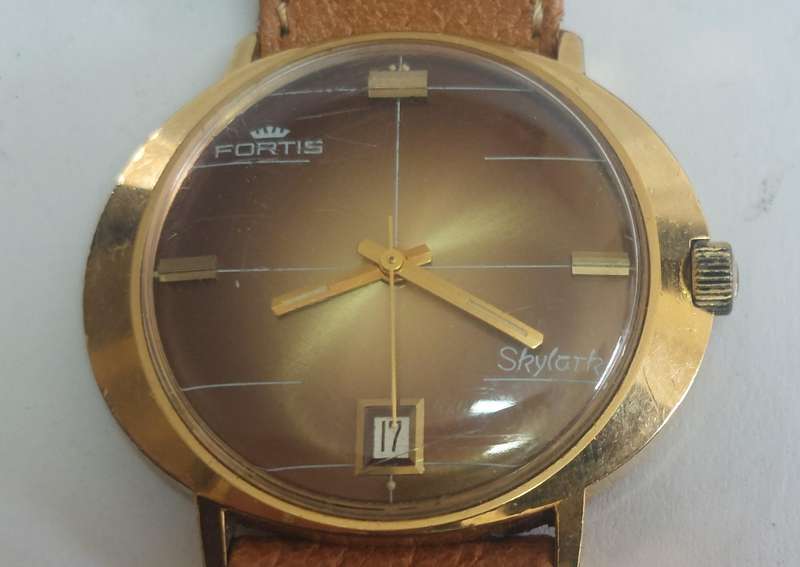 Amazing!! Vintage Fortis Skylark automatic gold plated watch 100% working