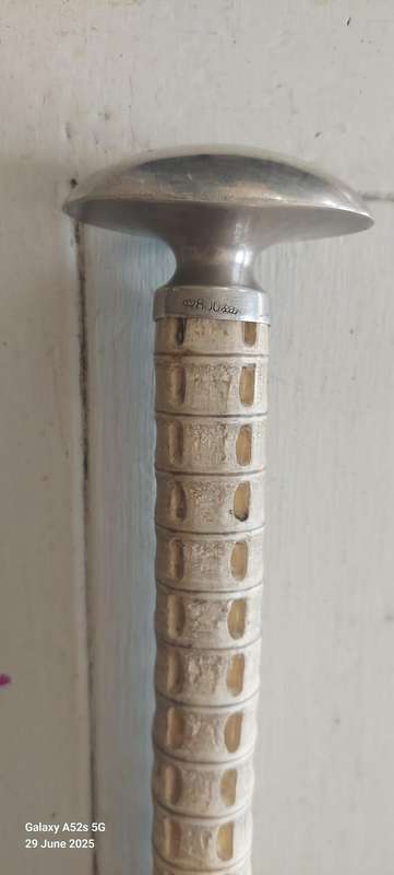 Rare Antique German 800 Silver Topped Vertebrae Walking Stick
