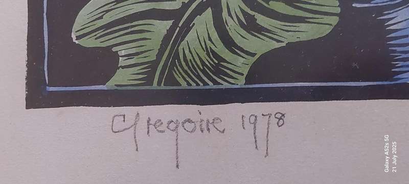 Amazing Gregoire Boonzaier Lillie's Linocut dated '78 Value R4500