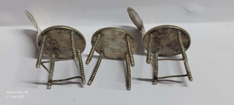 Very Rare!! Chinese silver miniature coin chairs and table circa 1900 25.5g Value R3500