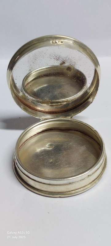 Rare!!! 1931 Birmingham enamel silver T.S.S Anchi SES ship rouge box 16g