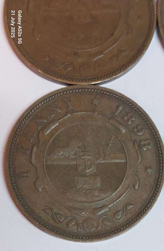 Wow!! 4 x 1898 kruger 1 penny's VF & XF condition