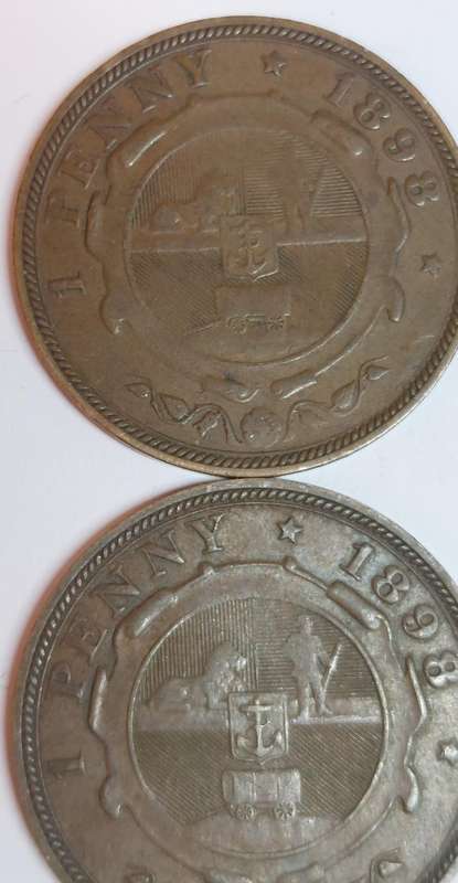 Wow!! 4 x 1898 kruger 1 penny's VF & XF condition