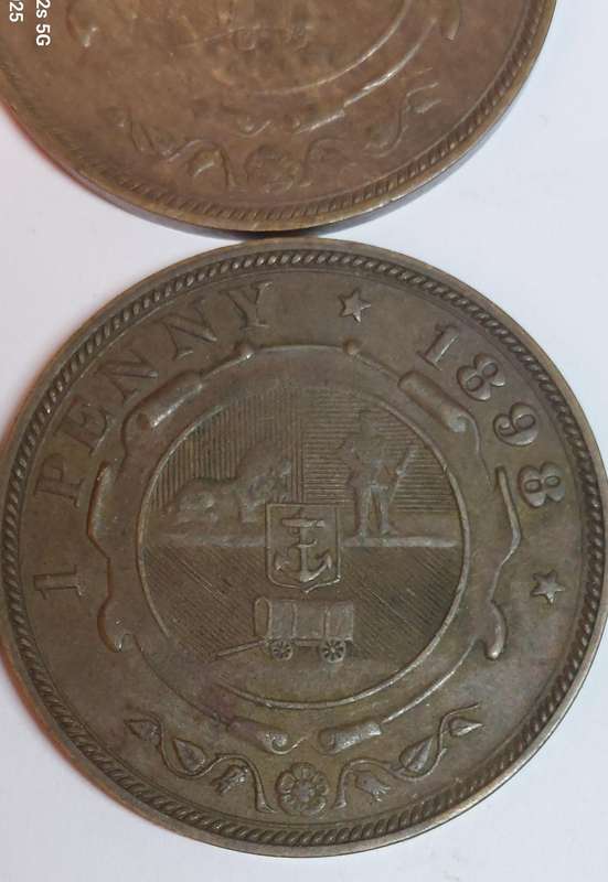 Wow!! 4 x 1898 kruger 1 penny's VF & XF condition