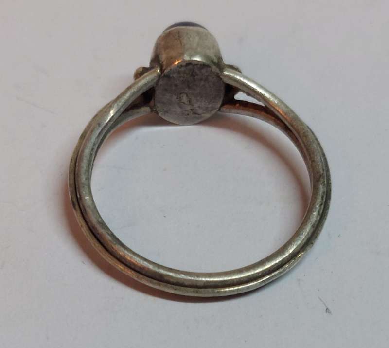 Amazing vintage sterling silver blue stone ring 1.8g