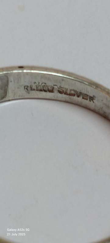 Wow vintage sterling silver & 9ct gold mens ring 3.3g