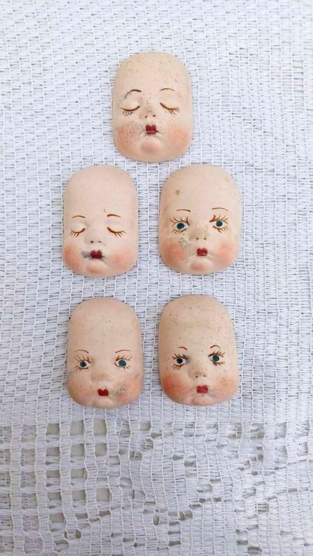 Vintage Miniature Porcelain Doll Faces