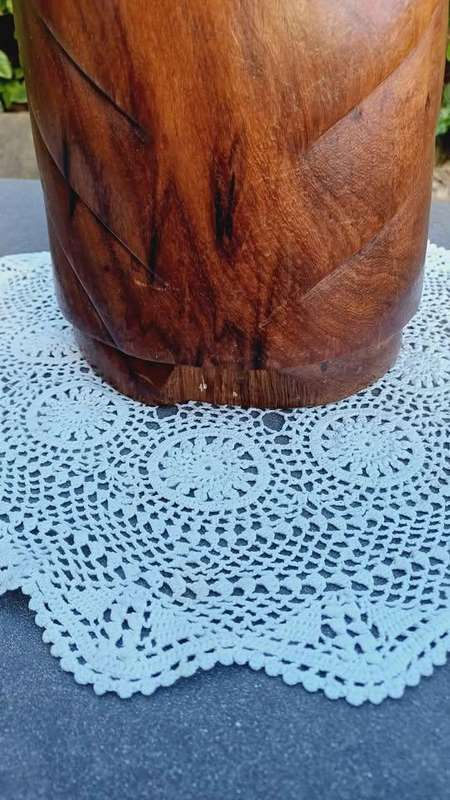 Large wooden Hand-Carved Monk in contemplation - 60cm tall