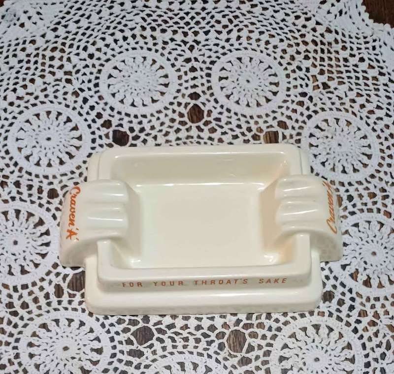 Vintage Art Deco Craven A. For your throats sake Ashtray by Carreras Ltd London - Made in England