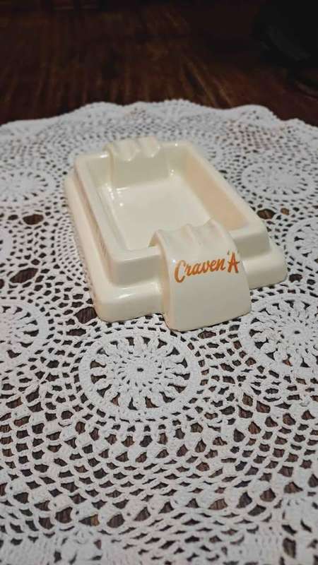 Vintage Art Deco Craven A. For your throats sake Ashtray by Carreras Ltd London - Made in England