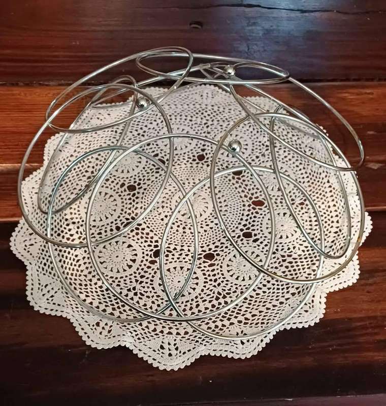Vintage Mid Century Modern Atomic Chrome Fruit Bowl