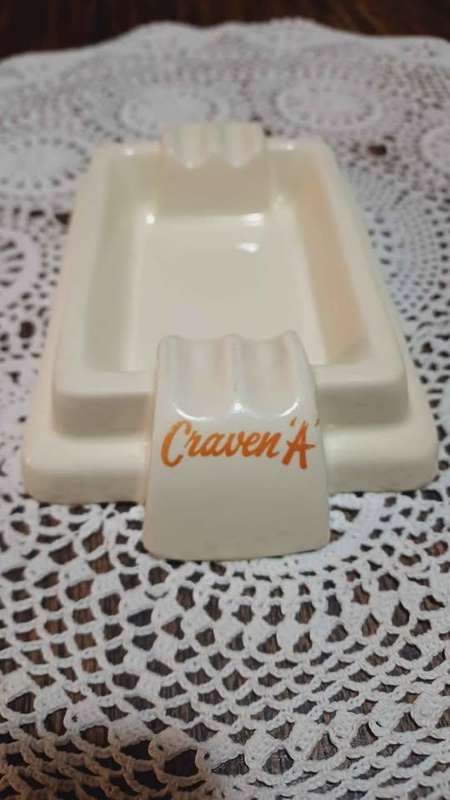 Vintage Art Deco Craven A. For your throats sake Ashtray by Carreras Ltd London - Made in England