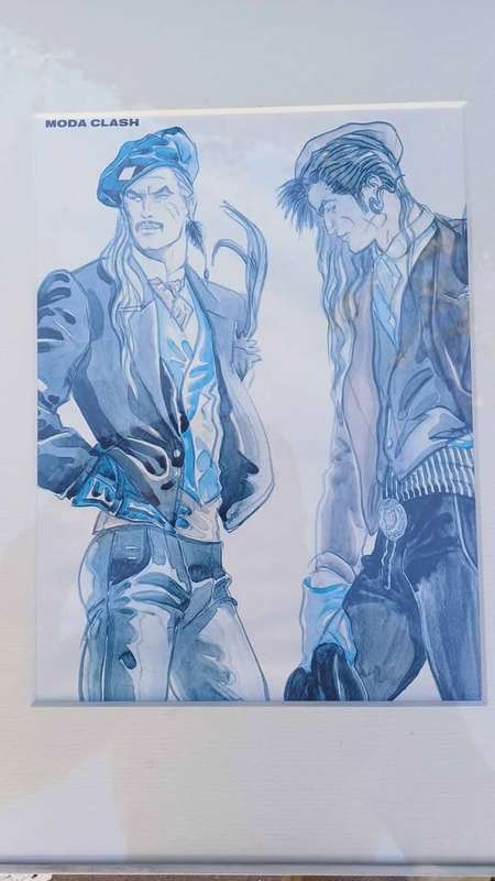 Pair of framed Antonio Lopez (Vogue, Harpers Bazaar etc) Illustrations