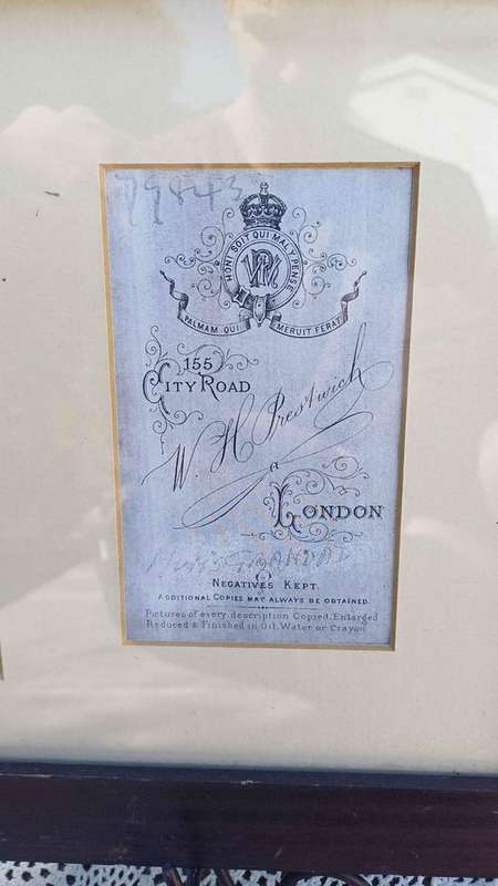 Framed Antique Photo - Thomas Daniel Nicholls 1875 aged 15 (provenance attached on back)
