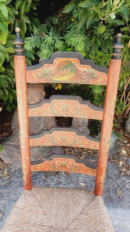 Gorgeous vintage hand painted highback chair