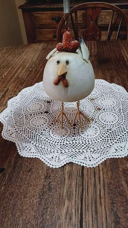 Quirky metal bouncy Spring Chicken