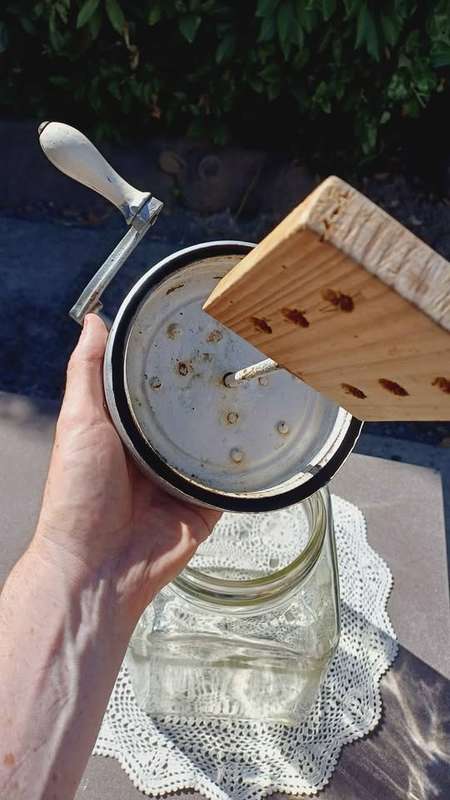 Vintage blow butter churn. Made in England
