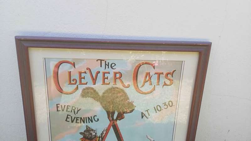 Framed Poster of a Victorian London Pavilion Music Hall Act - The Clever Cats