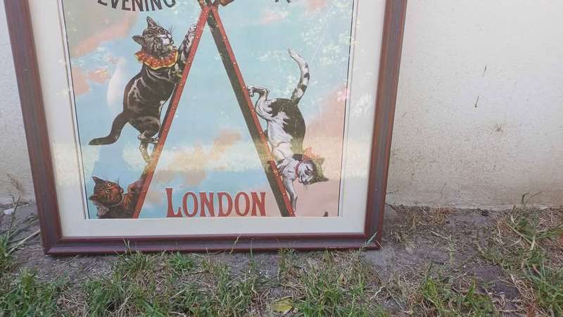 Framed Poster of a Victorian London Pavilion Music Hall Act - The Clever Cats