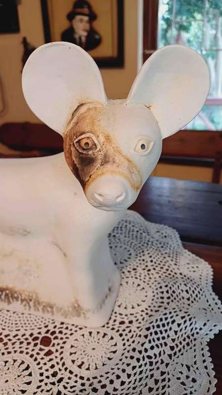 Unusual pottery Wild Dog. Made in South Africa