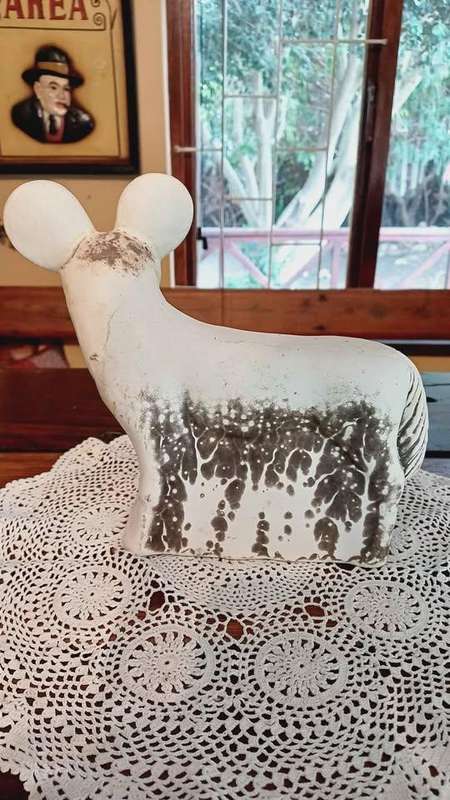 Unusual pottery Wild Dog. Made in South Africa