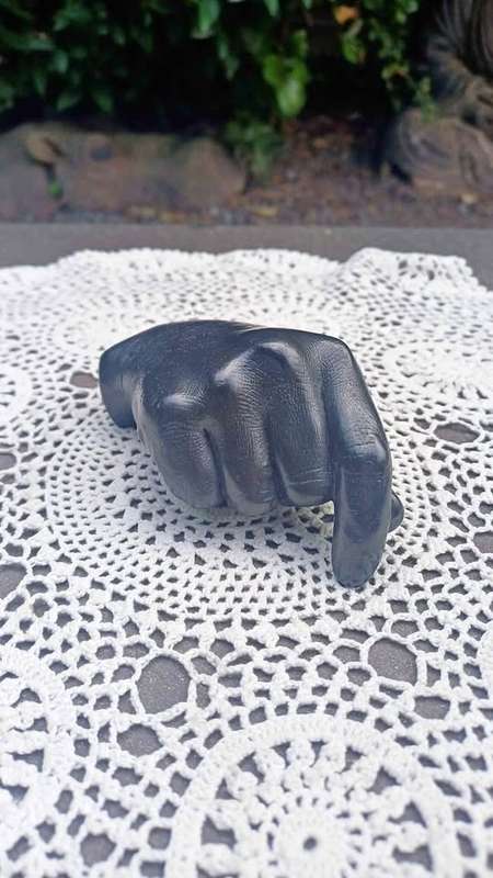 Signed 1998 Graphite Hand Sculpture by Agelio Batle - Writes from all its surfaces