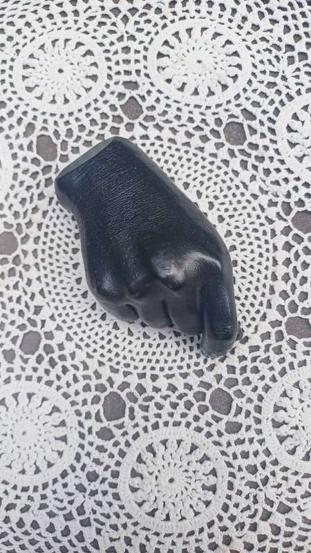Signed 1998 Graphite Hand Sculpture by Agelio Batle - Writes from all its surfaces