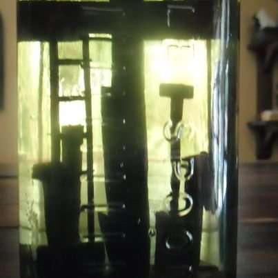 MID CENTURY FOLK ART IN A BOTTLE: THE DEPICTION OF CALVARY (GOLGOTHA)