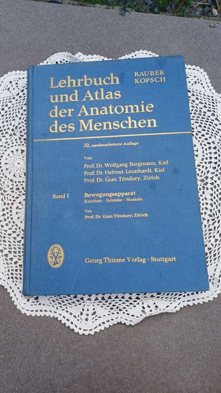 1968 Lehrbuch und Atlas der Anatomie des Menschen. Rauber Kopsch. Ex University of Pretoria Library.