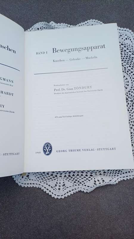 1968 Lehrbuch und Atlas der Anatomie des Menschen. Rauber Kopsch. Ex University of Pretoria Library.