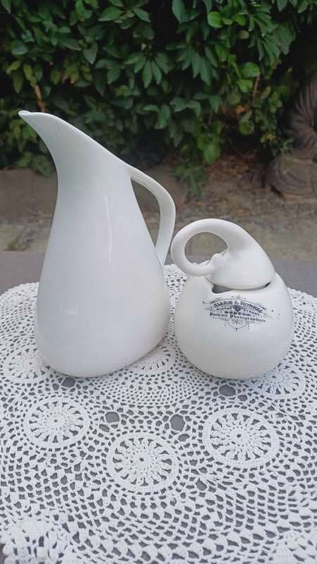 Maxwell & Williams Swan Jug (White Basics) & Quirky Sugar Bowl