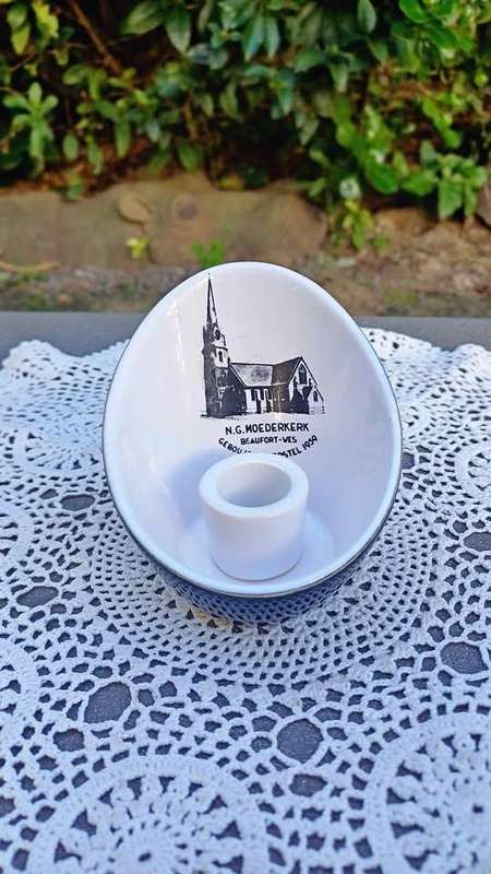 Vintage Candle holder. N.G. Moederkerk Beaufort-Wes. Gebou 1892- Herstel 1939. Zaalberg Pottery