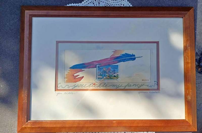 Set of 3 quirky signed Spencer Kimball art prints with country western themes