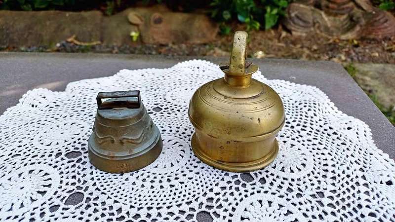 2 vintage brass Temple Bells