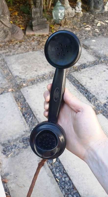 Antique Siemens Brothers wall mounted, wooden cased telephone. Made in England