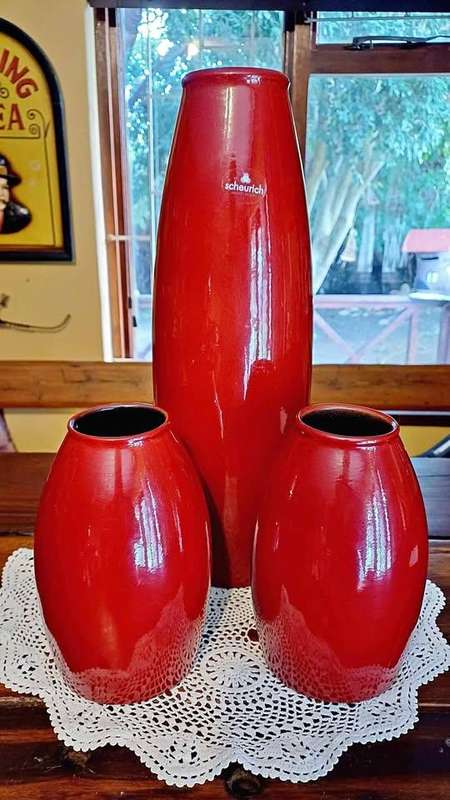 Trio of Mid-century Scheurich Amano vases - Made in Germany