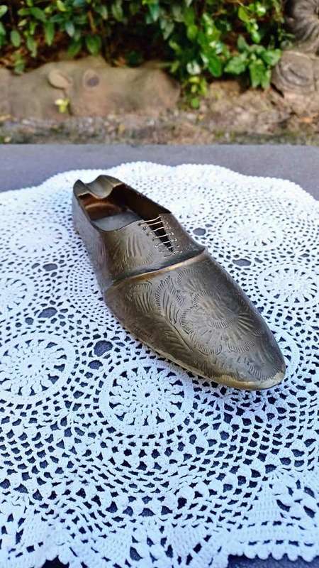 Vintage Large Mid-century Brass Gentleman's Shoe cigar ashtray