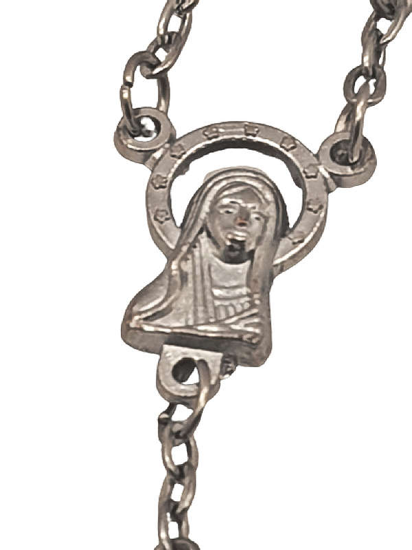 Holy Rosary Prayer Beads - Silver Flower