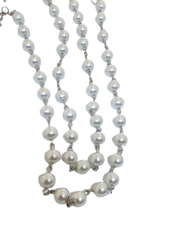 Holy Rosary Prayer Beads - Pearl White