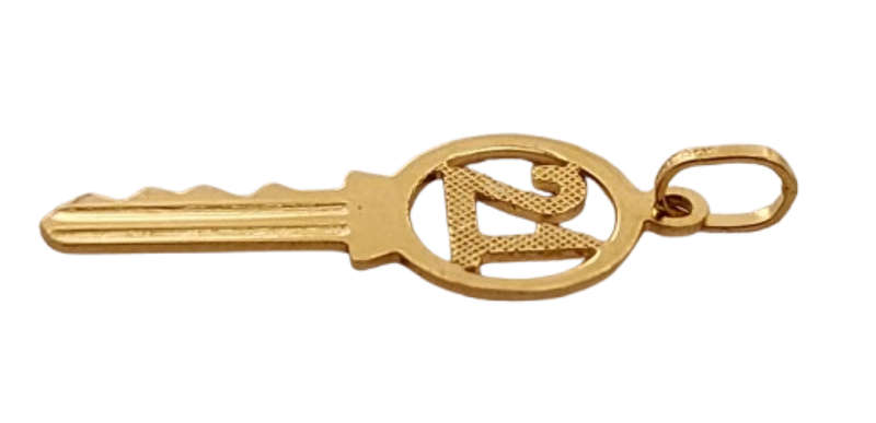 9ct Yellow Gold 21 Birthday Key Charm Pendant