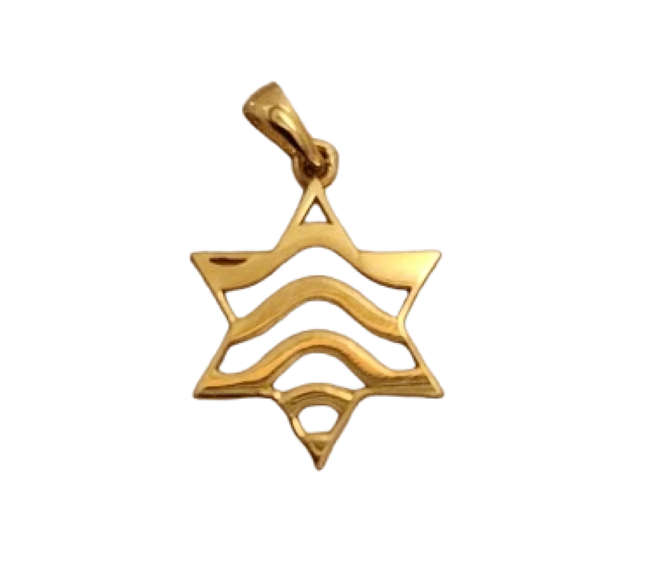 9ct Yellow Gold Cut-out Star of David Pendant Charm