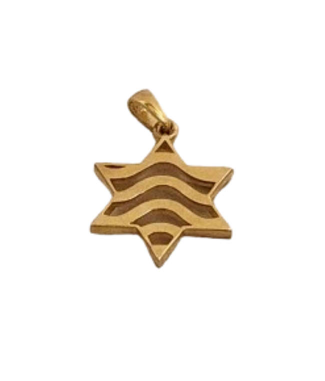 9ct Yellow Gold Cut-out Star of David Pendant Charm