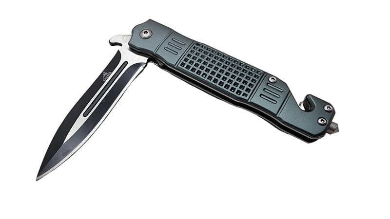 Gerber Folding Knife With Window Breaker And Seat Belt Cutter
