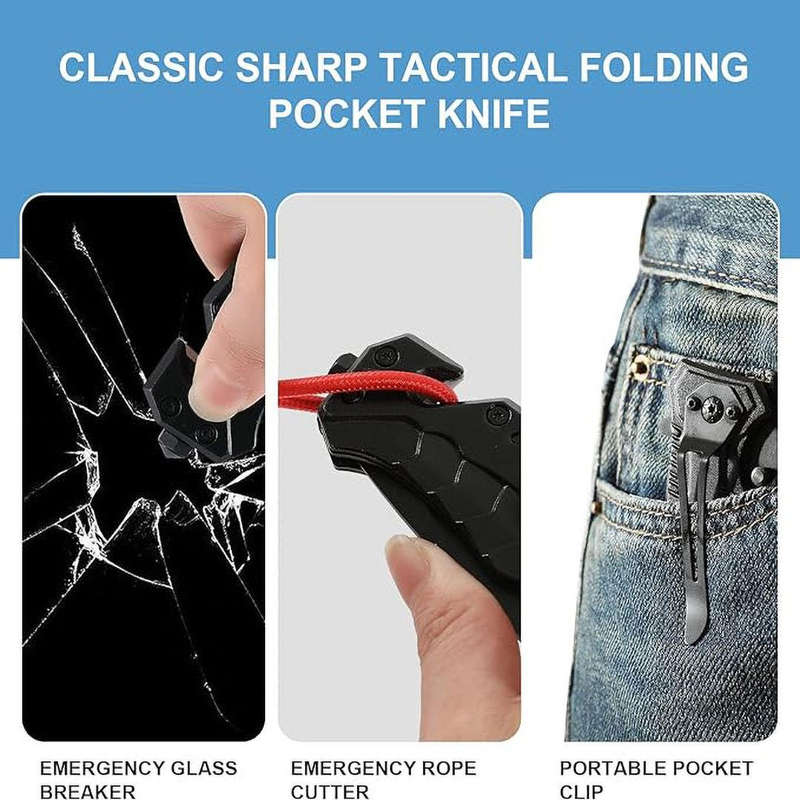 Gerber Folding Knife With Window Breaker And Seat Belt Cutter