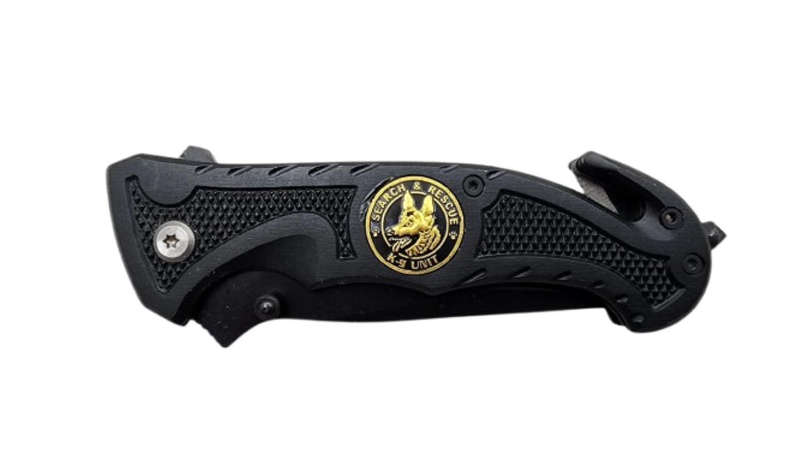K9 Folding Knife With Window Breaker And Seat Belt Cutter