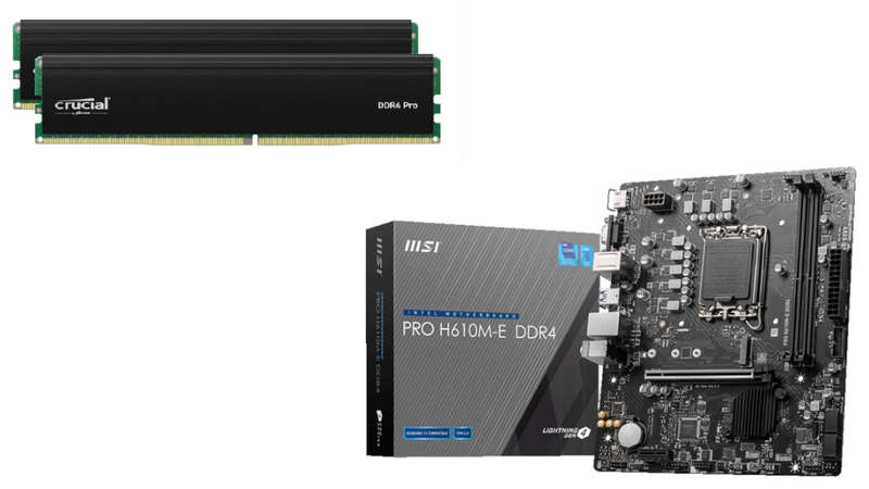 *Combo Kit* Crucial Pro 64GB Kit 3200MHz DDR4 Desktp+MSI H610M-E PRO Intel LGA1700 M-ATX Motherboard