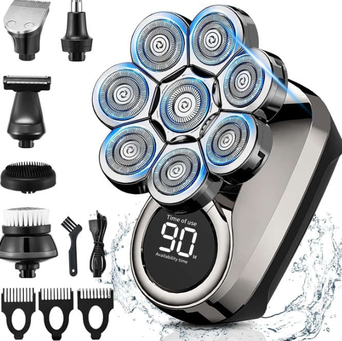 Head Shavers for Bald Men8D Upgraded 6-in-1 Bald Head Shaver, Waterproof Skull Shaver for Wet/Dry U