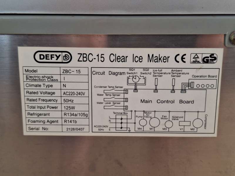 Defy ZBC-15 Clear Ice Maker