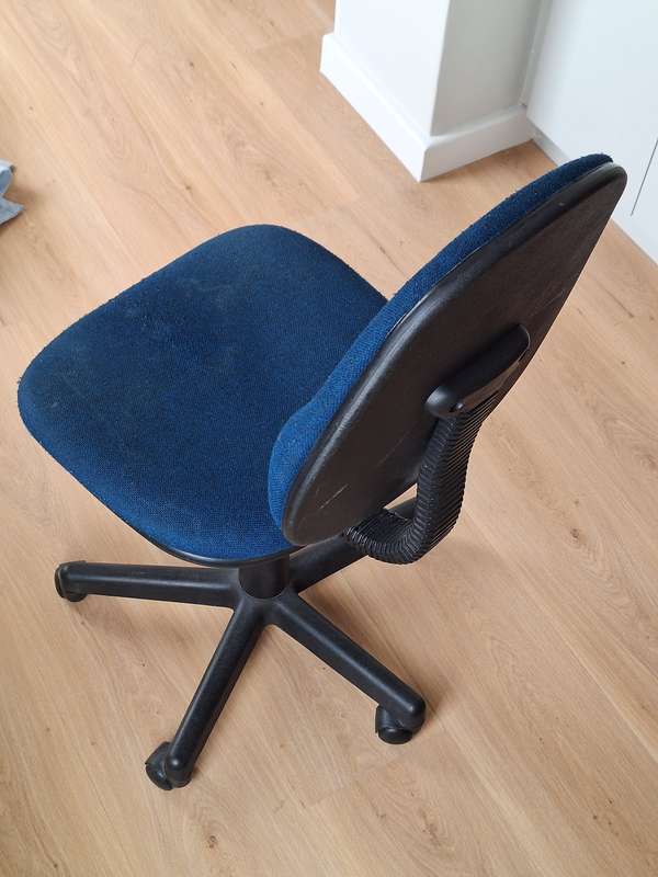 Blue and black office chair