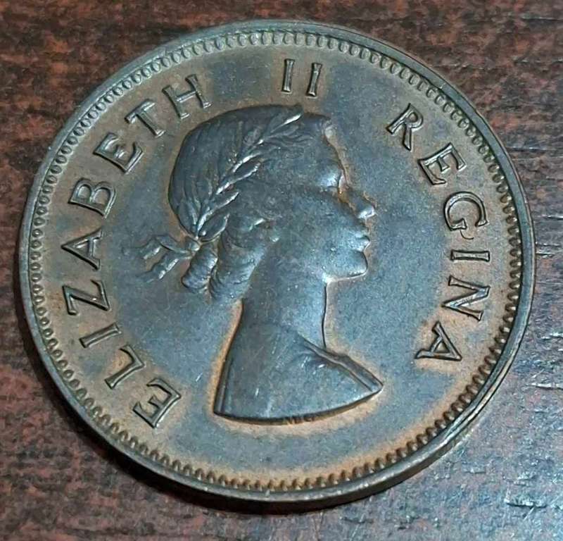 1954 South Africa 1/2 Penny coin